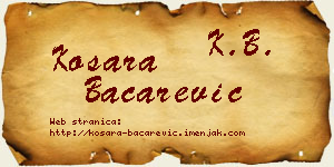 Kosara Bačarević vizit kartica